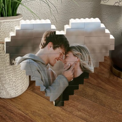 Herz-Foto-Baustein-Puzzle, personalisiertes Andenkengeschenk für Paare, Jubiläumsgeschenke, Valentinstagsgeschenke für die Freundin