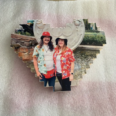 Herzförmiger Foto-Baustein, personalisierte Geschenke für Paare, Andenkengeschenke für die Ehefrau, Valentinstagsgeschenk