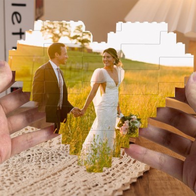 Personalisierte Foto-Bausteine in Herzform für Paare, Hochzeitstagsgeschenke für Ehefrau und Ehemann, Valentinstagsgeschenk