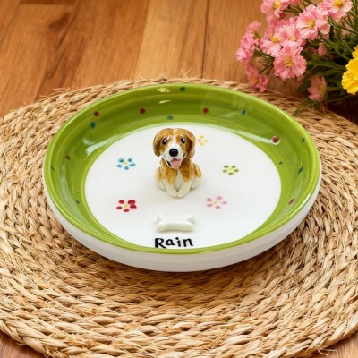 Personalisierter Schmuckteller mit Hunde- oder Katzenfigur und Namen – Erinnerungsgeschenk für Tierliebhaber, Geschenk für Hundebesitzer, Weihnachtsgeschenk