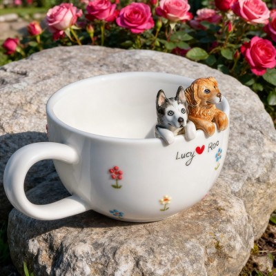 Personalisierte Tasse mit Haustierfigur – Erinnerungsgeschenke für Tierliebhaber – Einzigartige Geschenke für Hundebesitzer