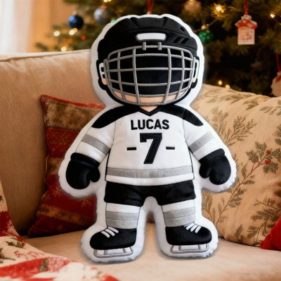 Personalisiertes Hockeykissen mit individuellem Namen – Geschenkidee für Hockeyfans, Weihnachtsgeschenk für Hockeyliebhaber