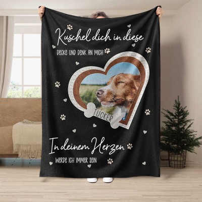 Personalisierte Hunde-Gedenkdecke mit Foto und Namen – Geschenk für Hundeliebhaber – Erinnerungsgeschenk für Hundebesitzer