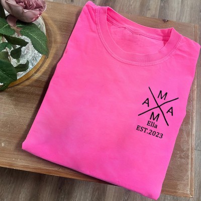 Personalisiertes MAMA Besticktes Sweatshirt Hoodie Geburtstagsgeschenk für neue Mama Einzigartige Muttertagsgeschenkideen Mama Schwangerschaftsgeschenk