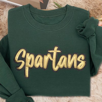 Einzigartiges Geschenk für den Spieltag: Individueller Glitzer-Sweatshirt mit Puffbuchstaben für Sportteams