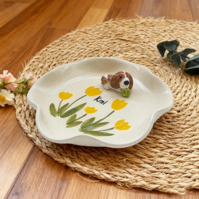 Personalisierte Schmuckschale mit Haustierfigur und Namen – Einzigartiges Geschenk für Hundebesitzer und Tierliebhaber – Weihnachtsgeschenk