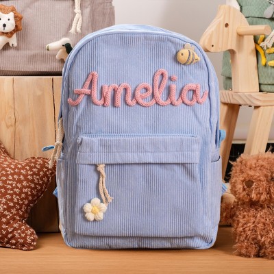 Personalisierter Kinderrucksack mit Namen, individuelle Schultasche für Kleinkinder, Geschenk zum Schulanfang für Kinder, einzigartige Geschenke für Mädchen und Jungen