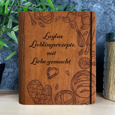 Personalisiertes Familienrezeptbuch, leeres Kochbuch, individuell gestaltbarer Ordner für Mama, Oma, Weihnachtsgeschenk für sie