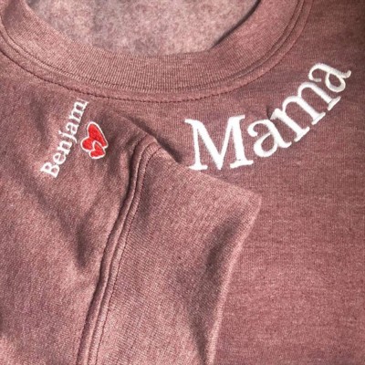 Personalisierter Mama-Sweatshirt-Hoodie mit Stickerei und Namen auf dem Ärmel, einzigartige Geschenkideen zum Muttertag
