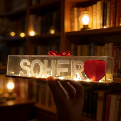 Personalisierte 3D-gedruckte Namensschilder mit optischer Täuschung für Paare – Geschenkideen zum Jahrestag und Valentinstag.