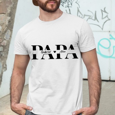 Personalisiertes Papa T-Shirt Besticktes Sweatshirt Hoodie Vatertag Geschenkideen Bedeutungsvolles Geschenk für Papa