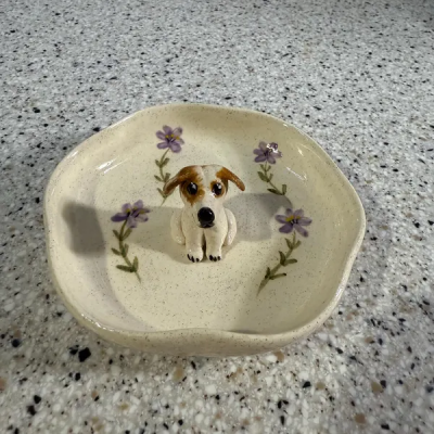 Personalisierte Schmuckschale mit Haustierfigur und Namen – Einzigartiges Geschenk für Hundebesitzer und Tierliebhaber – Weihnachtsgeschenk