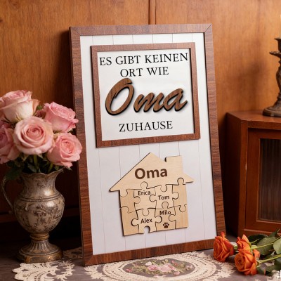 Mama, du bist das Puzzleteil, das uns zusammenhält – personalisiertes Namensschild mit Puzzleteil und Kindernamen – Geschenkidee zum Muttertag