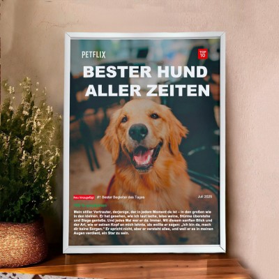 Personalisiertes Netflix-Poster mit Katzenbild. Einzigartiges Geschenk für Tierliebhaber. Geburtstagsgeschenk für Kinder. Familiengeschenk für Haustierpartner.