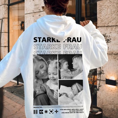 Personalisiertes Tolles Mama Foto Sweatshirt mit Namen, Einzigartiges Familiengeschenk für Mama, Muttertagsgeschenk für neue Mama