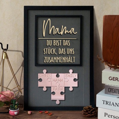 Personalisiertes Puzzleteilschild aus Acryl und Holz mit Kindernamen, einzigartiges Geburtstagsgeschenk für Mama, Oma, Muttertagsgeschenkideen, Schwangerschaftsgeschenk