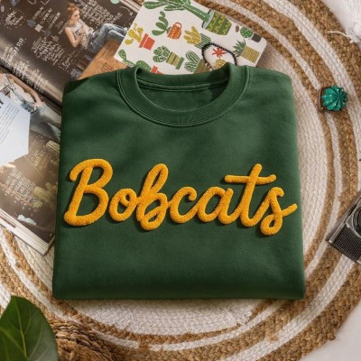 Personalisiertes besticktes Sportteam-Sweatshirt mit Fuzzy-Buchstaben für den Spieltag – Einzigartiges Geschenk für den Spieltag