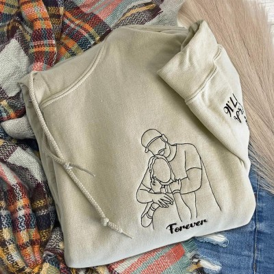 Gesticktes Fotoportrait-Sweatshirt, personalisiertes passendes Paar-Hoodie, Jahrestagsgeschenk, Paar-Valentinstag-Geschenk