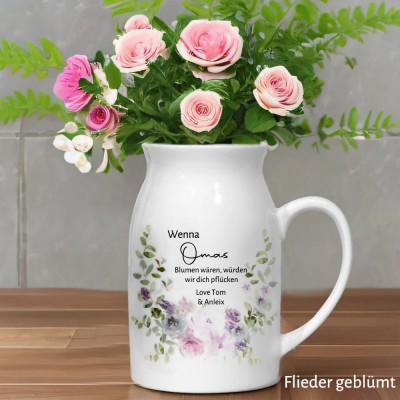 Personalisierter Mamas Garten Geburtsblumen Druck Familienvase mit Kindernamen Geburtstags-Andenken-Geschenk für Mama Oma Muttertag Geschenkideen Einzigartige Mama Schwangerschaftsgeschenke