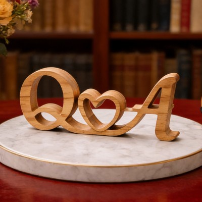 Personalisiertes Holzschild mit den Initialen des Paares – Hochzeitsgeschenk, Jubiläumsgeschenk für Sie und Ihn, Valentinstagsgeschenk