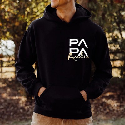 Besticktes Papa-Sweatshirt mit Kapuze, T-Shirt, Geburtstagsgeschenk für Papa, perfekte Geschenkideen zum Vatertag