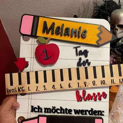 Individuelles Schild zum ersten/100./letzten Tag mit Handschrift, leere Kreidetafel, Foto-Requisite, austauschbare Geschenke zum Schulanfang für Kinder