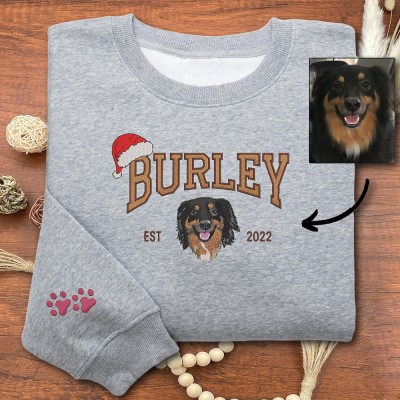 Benutzerdefinierte Weihnachten bestickte Haustier Katze Sweatshirt Geschenke für Katzenliebhaber Weihnachtsgeschenk für Haustierliebhaber
