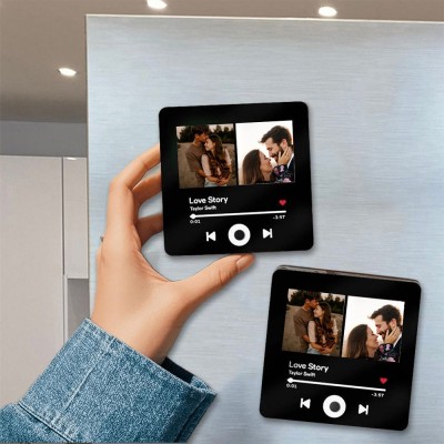 Personalisierter Kühlschrankmagnet mit Spotify-Foto und Musikalbum, individueller Kühlschrankmagnet für Paare, Jubiläumsgeschenk, Weihnachtsgeschenke