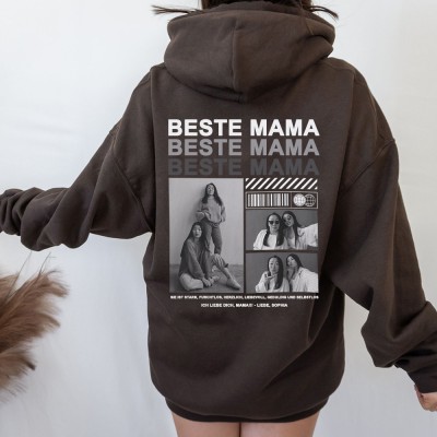 Personalisiertes Sweatshirt mit Foto der besten Mama mit Text, Geburtstagsgeschenk für Mama, Oma, Familie, einzigartige Geschenkidee zum Muttertag
