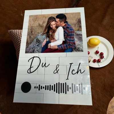Personalisiertes Spotify-Musiklied-Foto-Baustein-Puzzle. Jubiläumsgeschenke für sie. Valentinstagsgeschenk für Paare.