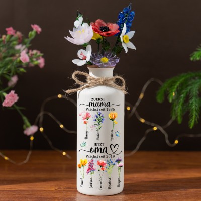 Personalisierte Geburtsmonatsblume aus Glas, einzigartige Geschenke für Mama, Oma, Geschenkideen zum Muttertag