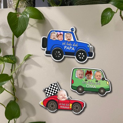 Personalisiertes Vatertagsgeschenk für Papa, personalisierter Automagnet mit Babygesicht, Geschenk für Papa, lustiges Foto, Automagnet, einzigartige Geschenke für neue Opas