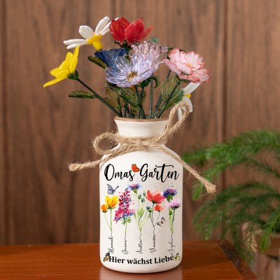 Personalisierte Geburtsmonatsblume aus Glas, einzigartige Geschenke für Mama, Oma, Geschenkideen zum Muttertag