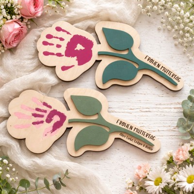 Erstes Muttertags-DIY-Handabdruckschild – Einzigartiges Geschenk für Mama – Muttertagsgeschenke