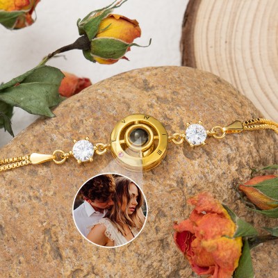 Personalisiertes Fotoprojektionsarmband mit Bild im Inneren - Geschenkideen zum Valentinstag für Sie