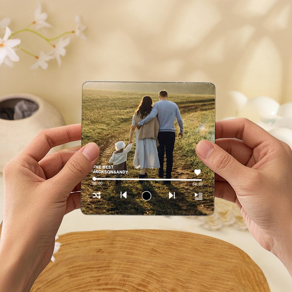 Imán de nevera con música personalizado, imán de nevera con foto y música personalizado con Spotify, decoración musical única para la cocina, regalos sentimentales para ella/él