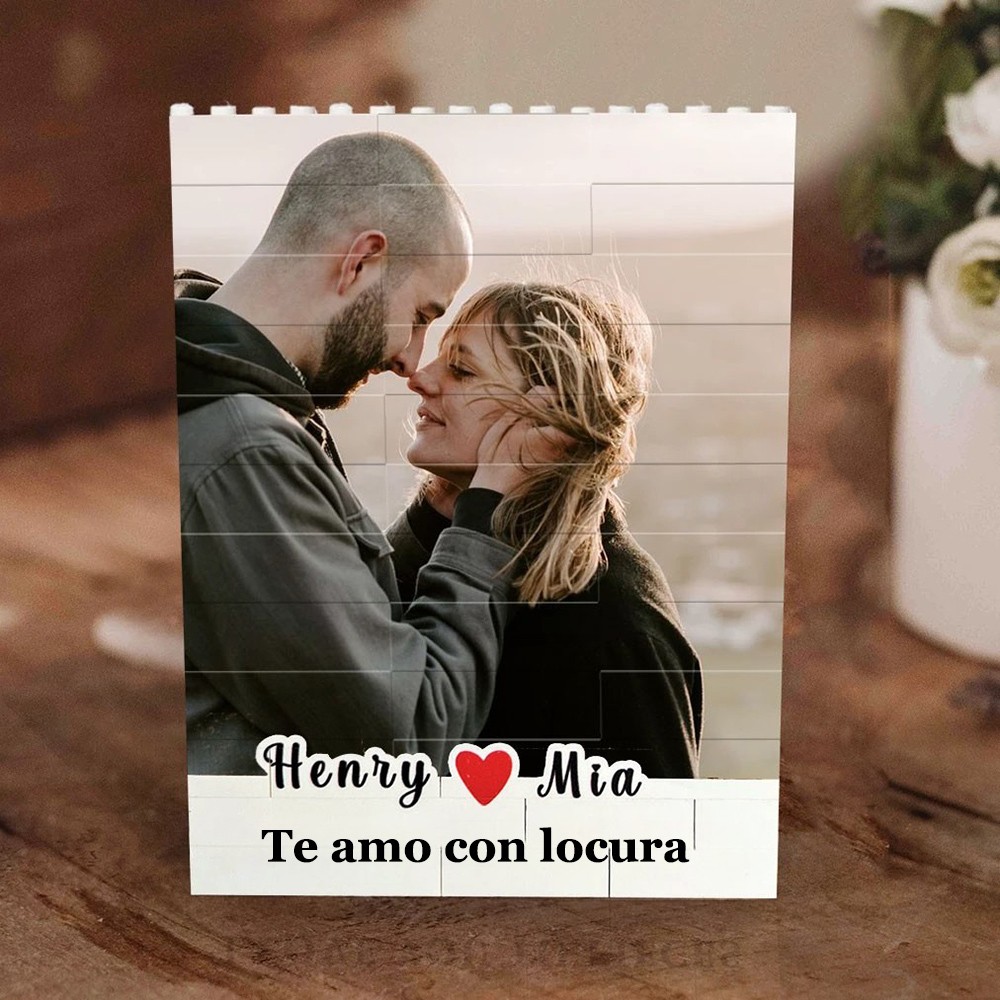 Regalos personalizados de bloques de construcción con fotos para parejas, regalos de aniversario para esposo, regalo de San Valentín para ella