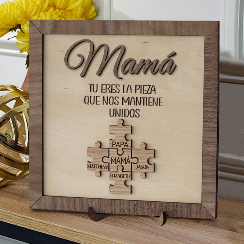 Puzzles personalizados mamá eres la pieza que nos mantiene unidos, letrero, ideas de regalos para el día de la madre, placa familiar, regalo para mamá y abuela