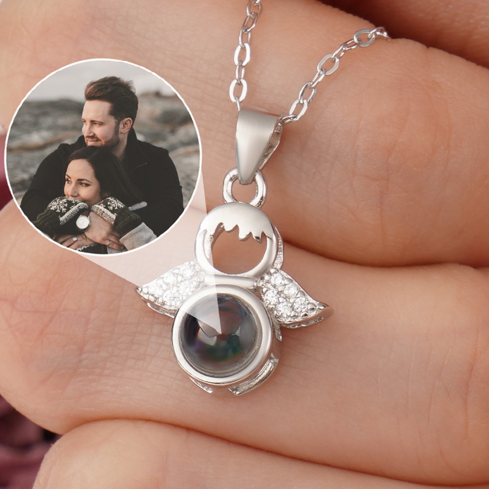 Collar de proyección con colgante de Sunny Doll personalizado con recuerdo de foto, regalo de cumpleaños para su regalo de amor para pareja