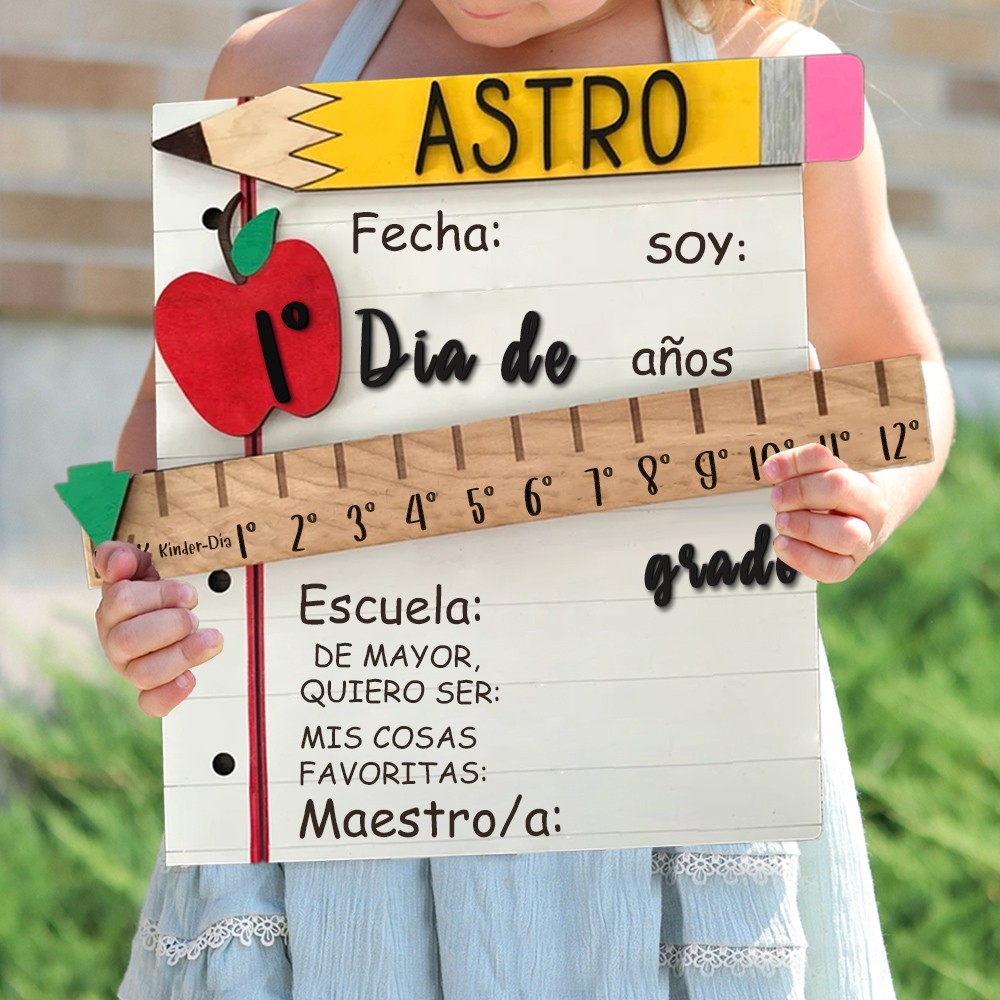 Letrero de madera personalizado e intercambiable para el regreso a clases, primer/centésimo/último día de clases, accesorio fotográfico, regalos para niños