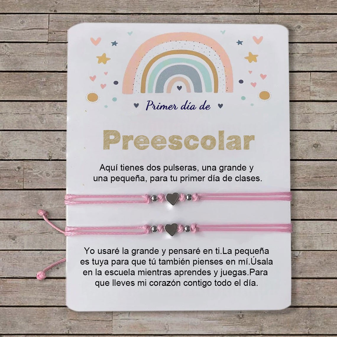 Pulseras a juego para mamá y yo, primer día de preescolar, pulsera de regreso a clases para niños