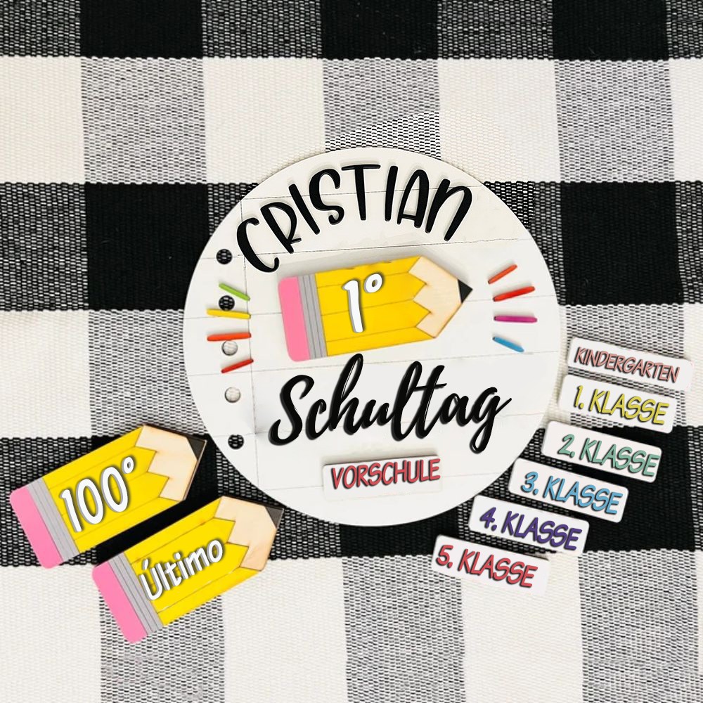 Letrero personalizado para el primer, centésimo y último día de clases, intercambiable, para volver al cole, accesorio fotográfico personalizado, regalo para niños
