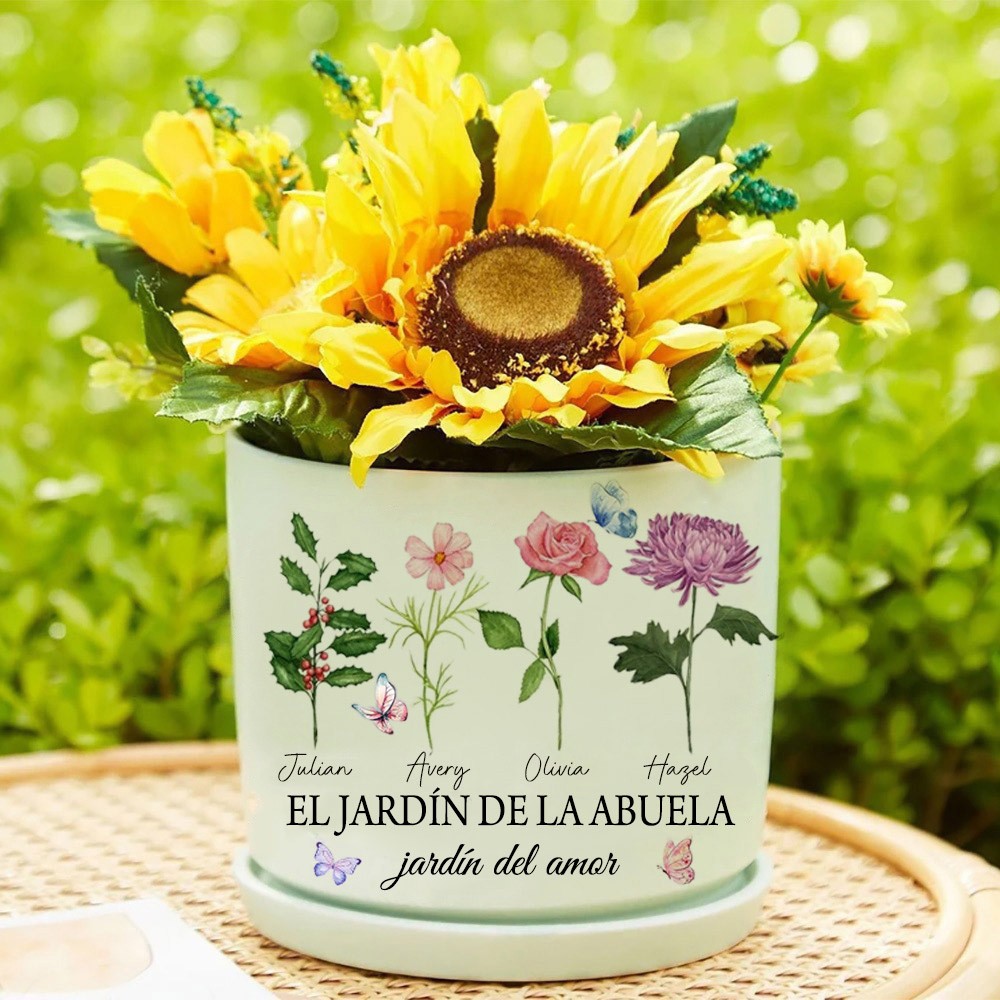 Jardín personalizado de la vida Jardín de la abuela Maceta de nacimiento Ideas de regalos para el día de la madre Regalo de cumpleaños familiar para mamá abuela