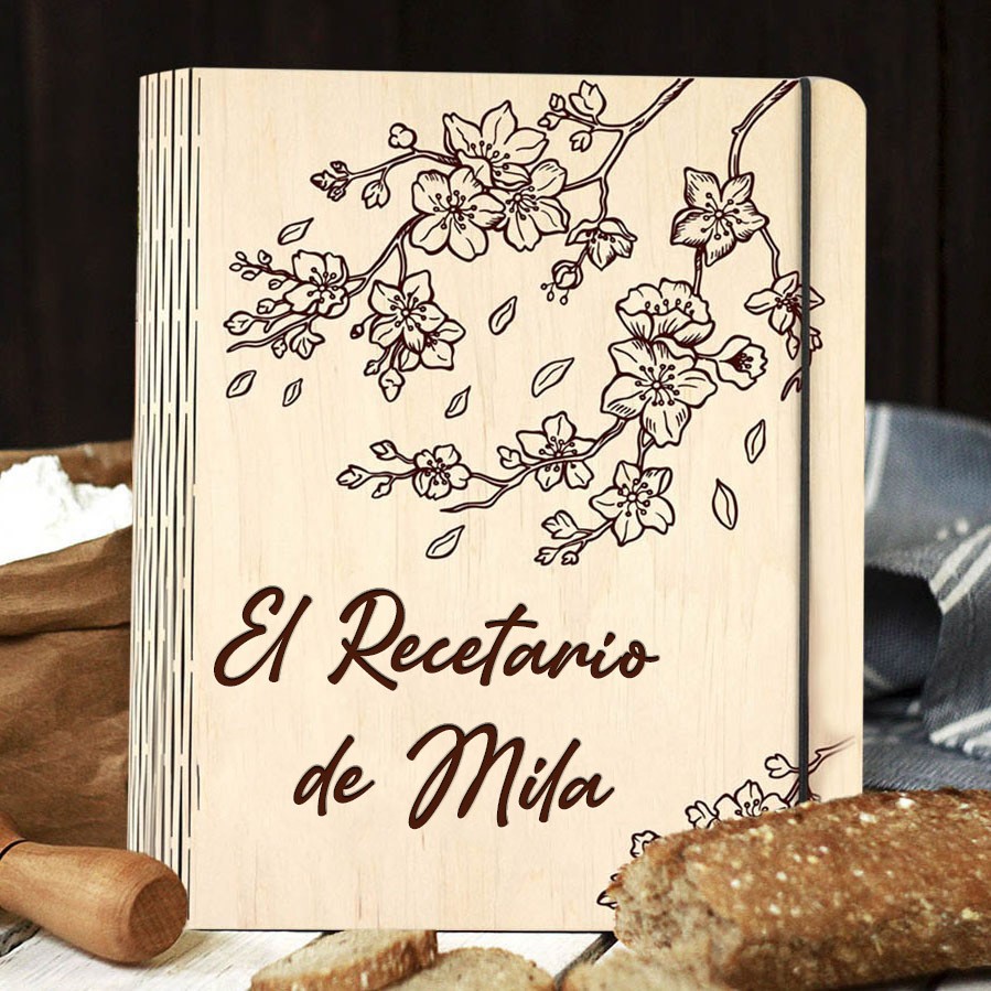 Libro de recetas personalizado Carpeta en blanco Diario grabado de madera personalizado para mamá abuela Ideas de regalos para el día de la madre