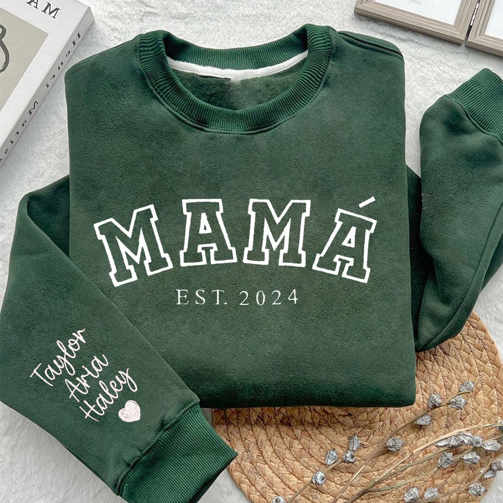 Sudadera con capucha bordada personalizada para mamá con fecha, ideas de regalo para el Día de la Madre