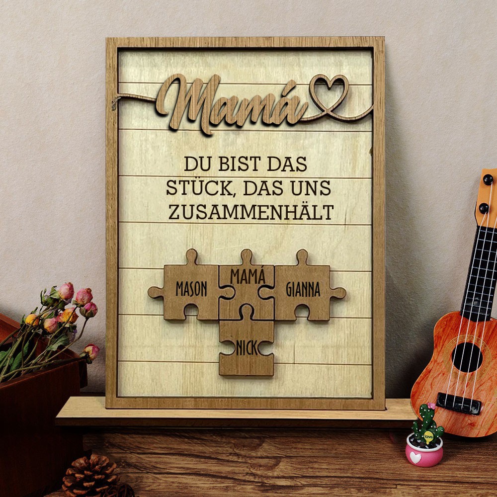 Piezas de rompecabezas de madera personalizadas, letrero con nombre, ideas únicas para regalar en el Día de la Madre, regalos familiares para mamá, regalo para baby shower