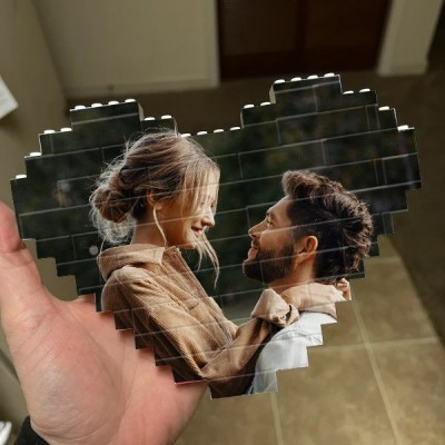 Rompecabezas de Ladrillos Personalizados con Forma de Corazón, Bloques de Construcción de Fotos para Parejas, Regalos Únicos para Aniversario y Día de San Valentín.
