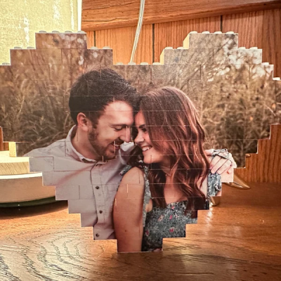 Rompecabezas de Ladrillos de Construcción en Forma de Corazón Personalizado para Fotos, Regalo de San Valentín para Parejas, Regalo de Aniversario para Novia