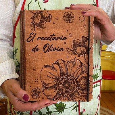 Libro de recetas personalizado Carpeta en blanco Diario grabado personalizado para mamá Ideas únicas de regalos para el día de la madre para ella