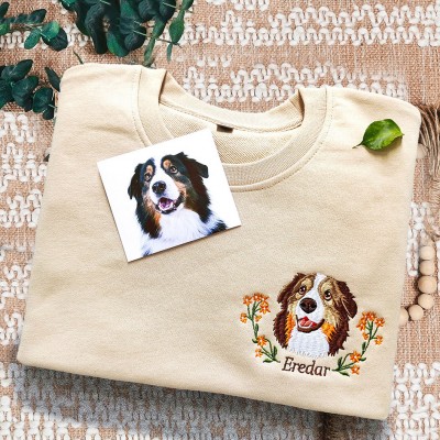 Sudadera de mascota bordada personalizada cara de perro retrato sudadera foto sudadera regalos conmemorativos para los amantes de las mascotas regalos para los dueños de perros